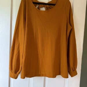 White Birch Long Sleeve Tie Back Blouse